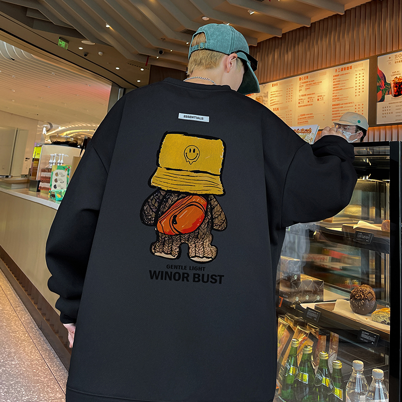 已注册港风抖音直播高品质重磅菠萝格宽松男卫衣W2026P45控68,男装卫衣,电商C408-1(原B339-1)