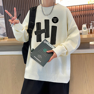 新款抖音直播高品质半高领圆领加厚毛衣线衣男针织衫M7011P48图片