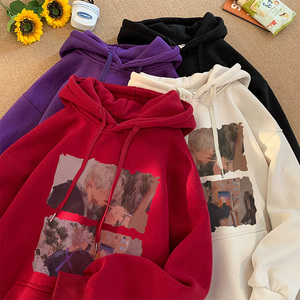 已注册重磅美式直播抖音品质加厚连帽卫衣外套W4116常规P38加绒48图片