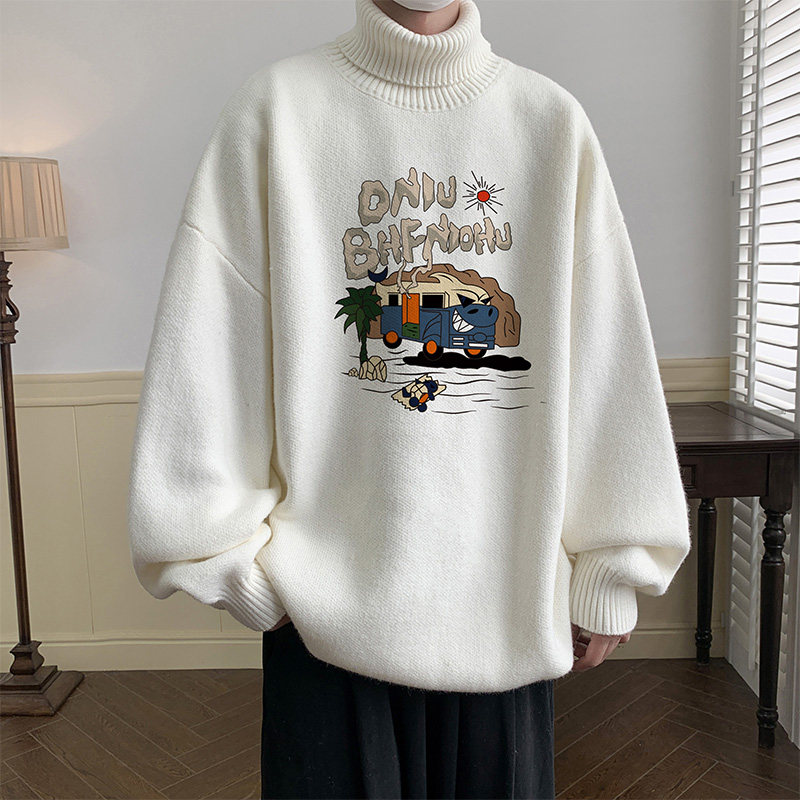 港风抖音直播品质秋冬宽松高领加厚潮男毛衣针织衫打底衫M7231P53，男装针织衫/毛衣，电商C408-1(原B339-1)