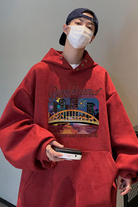 已注册抖音直播得物高品质麂皮绒男宽松连帽卫衣外套W7033P55控79图片