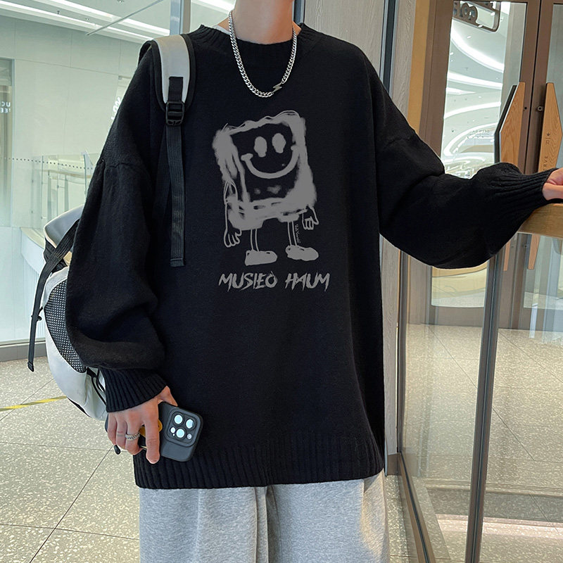 日系抖音直播高品质圆领半高领加厚毛衣线衣男针织衫M7067P48图片