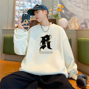 已注册供抖音直播品质重磅菠萝格圆领宽松男卫衣W2001P45控68图片