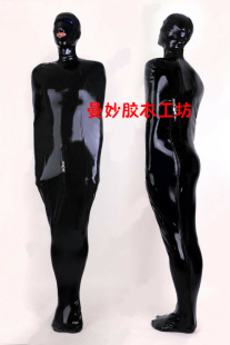 紧身高弹力 式 睡袋 头套分离款 颈部穿入 全包裹胶衣 乳胶衣