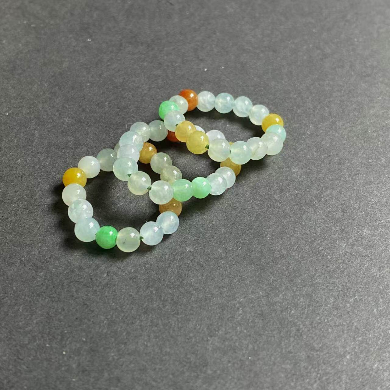 天然翡翠多宝小米圆指圈玉石指环