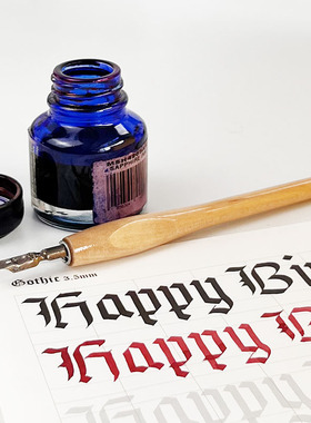 Manuscript 圆体哥特意大利体蘸水笔英语书法笔 原木三角握直杆