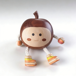 指尖木艺 可爱木苹果创意摆件
