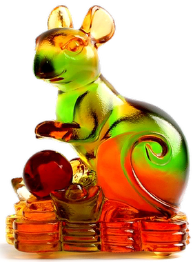 琉璃有钱鼠摆件子鼠吉祥物