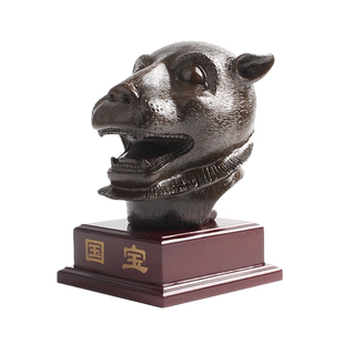 玄友 黄铜十二生肖兽首虎形客厅铜虎饰品金属老虎摆件寅虎吉祥物