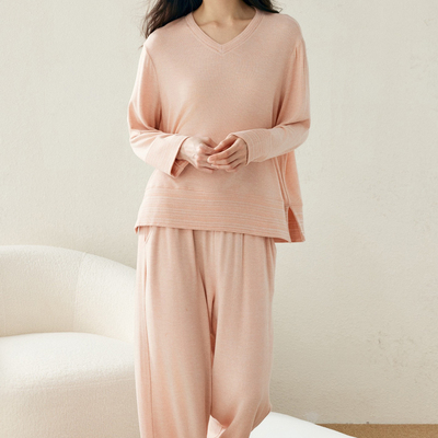 郁52606凡52607诗正品25秋冬女炫彩套头家居服套装轻薄磨毛睡衣