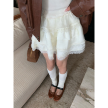 夏天家白色法式甜美蕾丝拼接蛋糕裙子早秋小个子半身裙女蓬蓬短裙