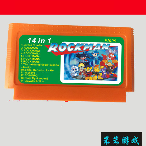 FC 机用游戏卡带8位红白机韩版洛克人大合集14合一