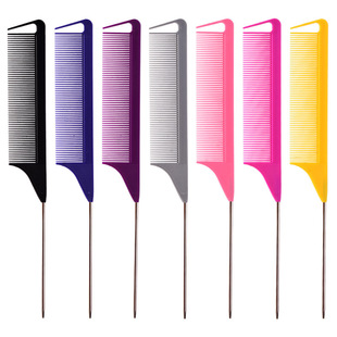 挑染檀木尖尾梳美发梳子美发工具发廊染发挑发梳接发梳盘发梳子