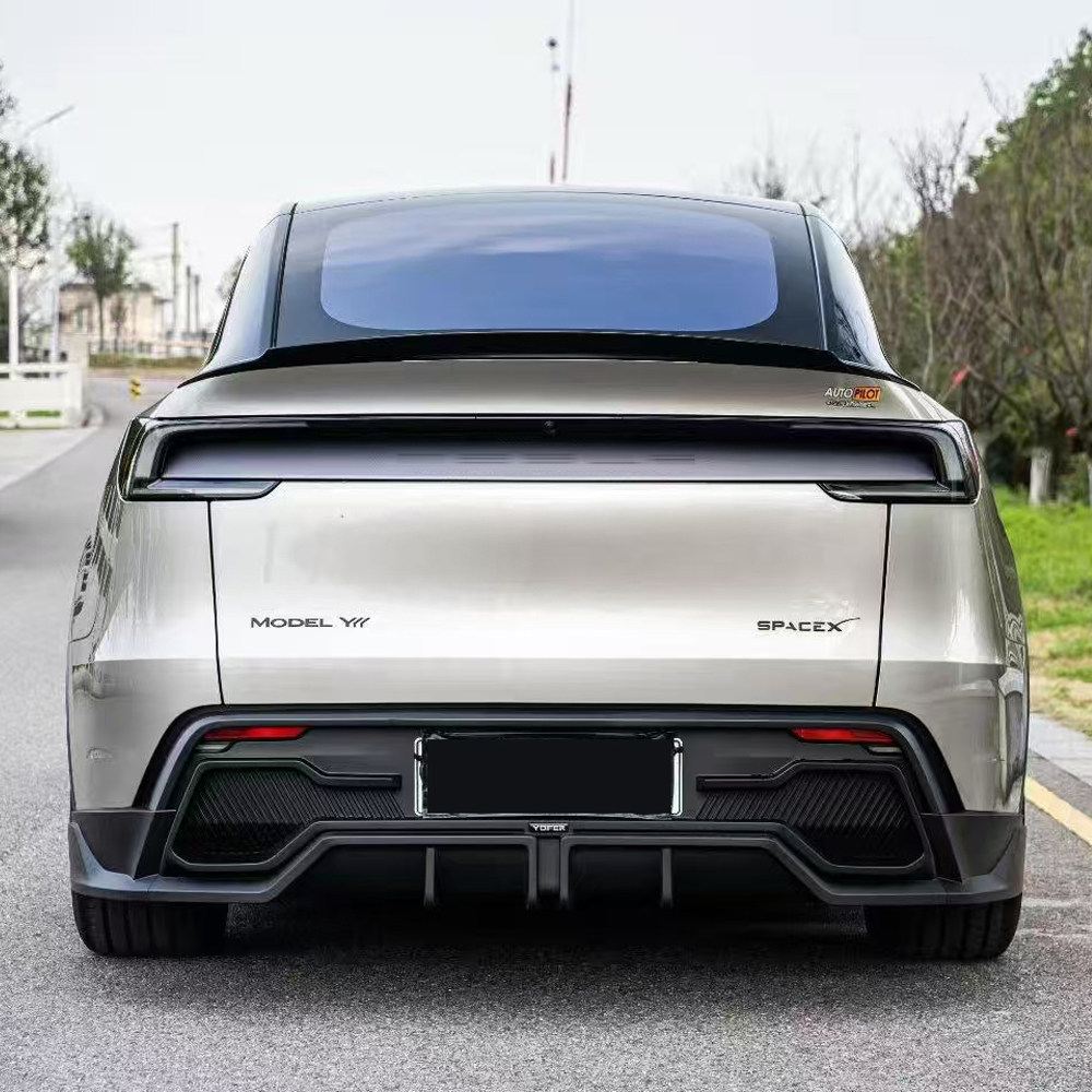 25-26款焕新版model Y/YL改装YOFER龙焱版后尾唇PP塑料亮黑哑黑漆图片