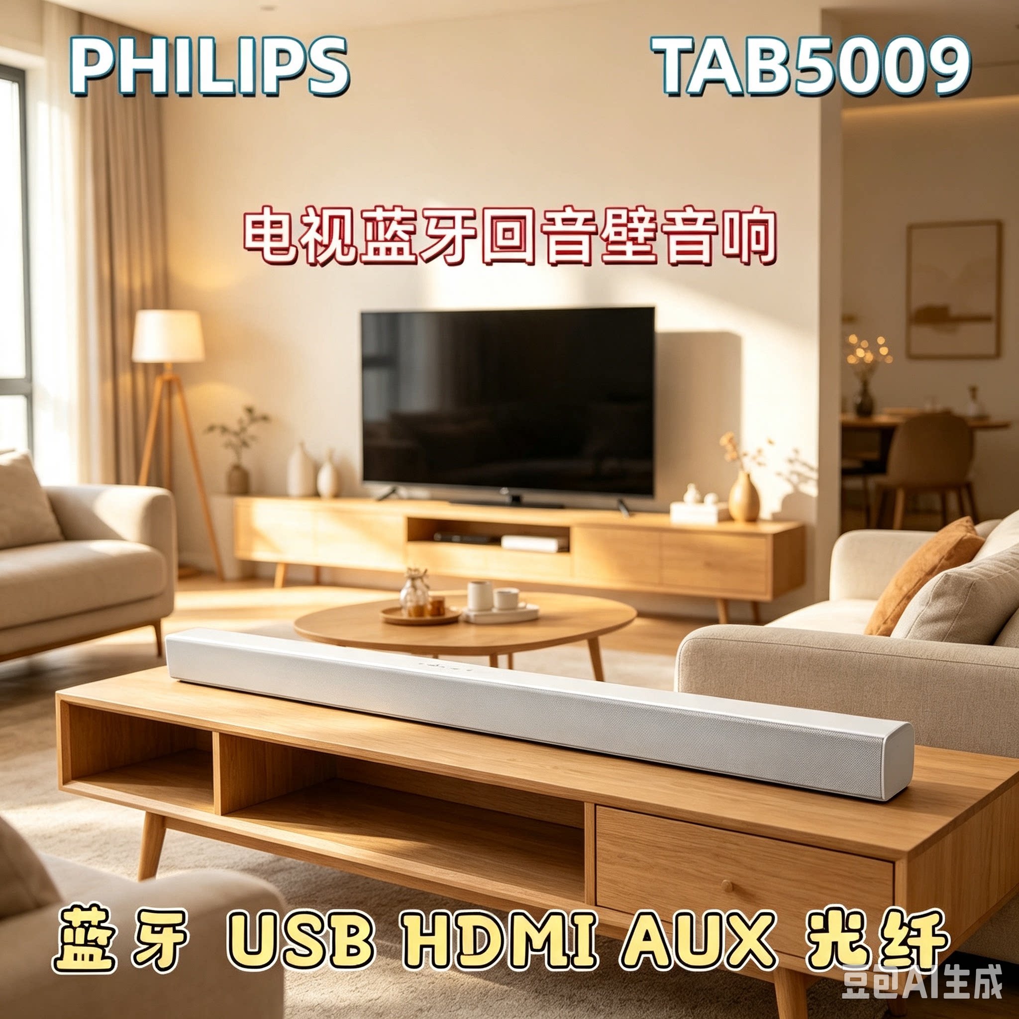 飞利浦TAB5009蓝牙回音壁小音响