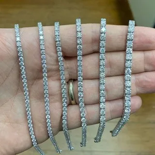 wish潮流电商网球手链女锆石金色玫瑰金满钻手串速卖通手饰5650