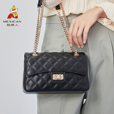 稻草人包包女春夏2026新款小香风菱格链条包高级感小众时尚斜挎包