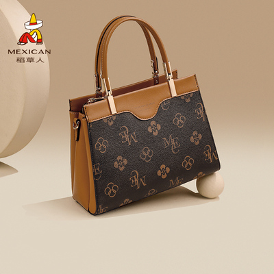 稻草人新款包包女手提包老花托特包休闲单肩包斜挎包包女包