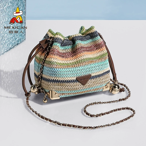 Радужная сумка через плечо, плетеная универсальная сумка для путешествий, сумка на одно плечо