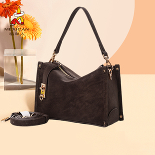稻草人包包女士2025冬季新款复古手提包大容量通勤百搭单肩斜挎包
