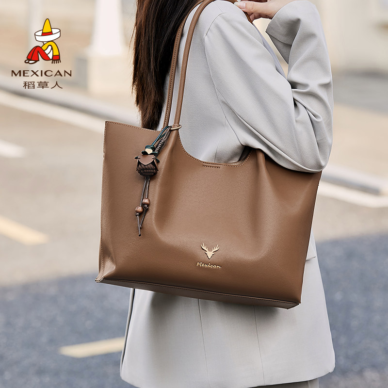 稻草人简约复古包包女2026新款大容量通勤单肩包高级感时尚托特包,箱包皮具/热销女包/男包,托特包,淘宝优惠券,粉丝福利购,淘宝优惠卷