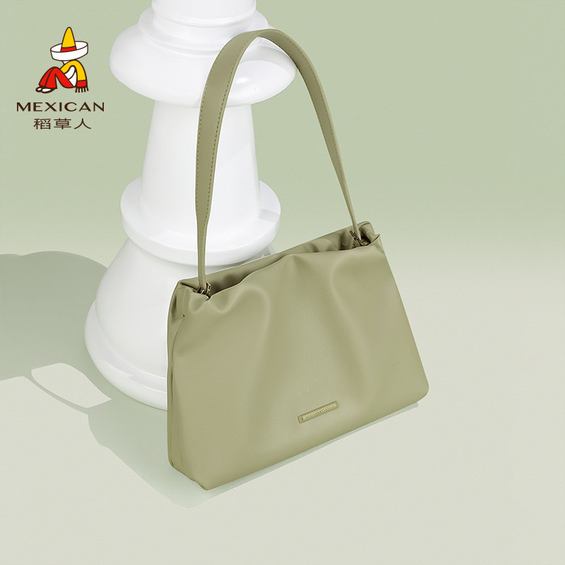 稻草人女包新款大容量斜挎包日常百搭通勤单肩包黑色质感手提包