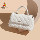 稻草人包包女2025秋冬新款 手拎包菱格小香风包百搭时尚 单肩斜挎包