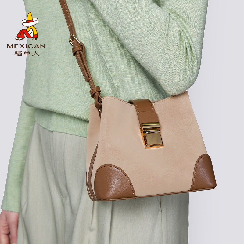 稻草人包包女夏季新款2025女士水桶包小众通勤单肩包大容量斜挎包,箱包皮具/热销女包/男包,水桶包,淘宝优惠券,粉丝福利购,淘宝优惠卷