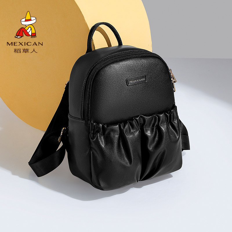 稻草人休闲旅行双肩包女式新款时尚高级感书包小众大容量背包