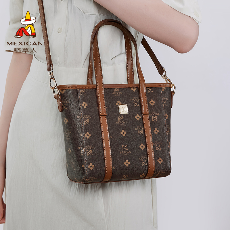 稻草人女士包包2025新款斜挎包高级感小众大容量通勤菜篮子手提包