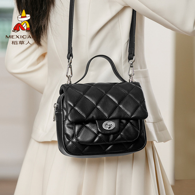 稻草人包包2026新款菱格小香风链条包女士单肩斜挎包大容量通勤包