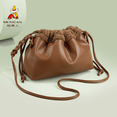 稻草人斜挎包女2026新款小众设计女士单肩包时尚百搭休闲通勤女包