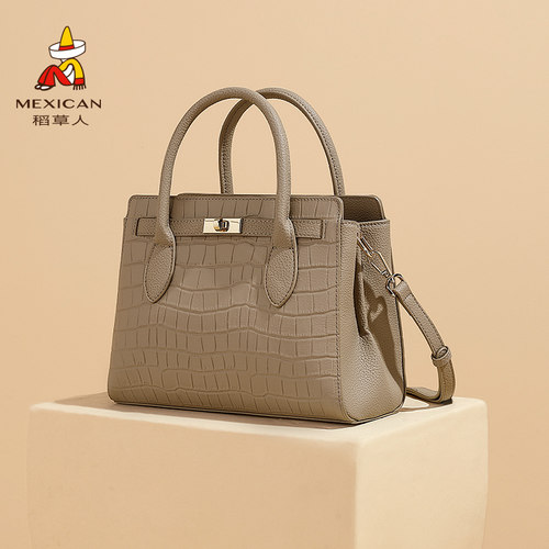稻草人手提包鳄鱼纹中