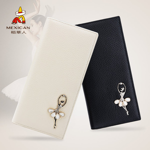 韩版甜美头层手拿钱夹