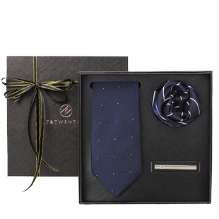 真丝男士商务西服领带正装免打拉链式职业面试深蓝色免系一拉得款