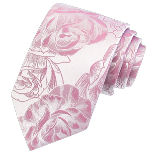 七夕送男友礼物 桑蚕丝玫瑰男士领带结婚新郎套装男粉色蚕丝真丝