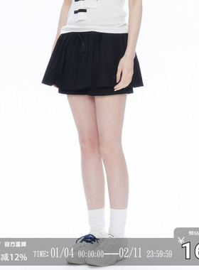 CODICE 夏季A字蓬蓬花边裙裤女防走光休闲百搭短款显瘦半身裙