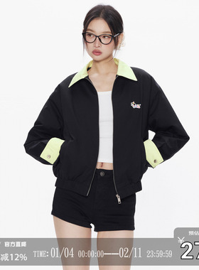 CODICE LAB 可爱小狗翻领夹棉服外套短宽松夹克百搭情侣上衣秋冬