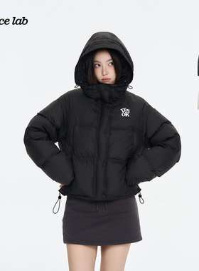 CODICE LAB IS OK连帽短款加厚羽绒服90白鸭绒轻盈保暖外套冬季女