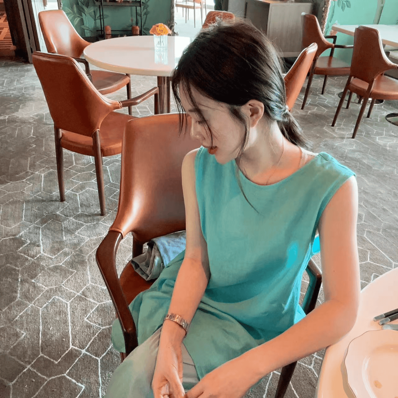 【BORAKOO】蓝色小A摆后背抽绳显瘦麻棉连衣裙,女装/女士精品,连衣裙,淘宝优惠券,粉丝福利购,淘宝优惠卷