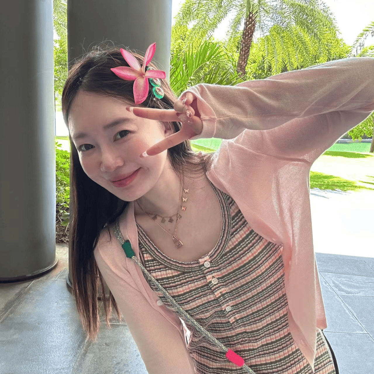【BORAKOO】【现货】条纹纽扣显瘦超薄弹力背心裙
