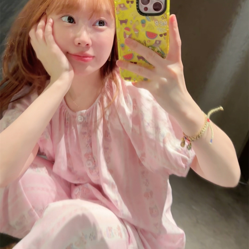 【BORAKOO】卡通印花家居服睡衣＋中裤