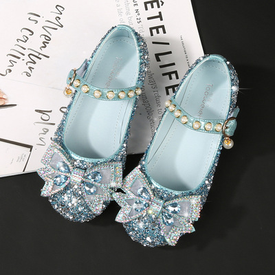 爱莎公主冰雪奇缘表演女童皮鞋