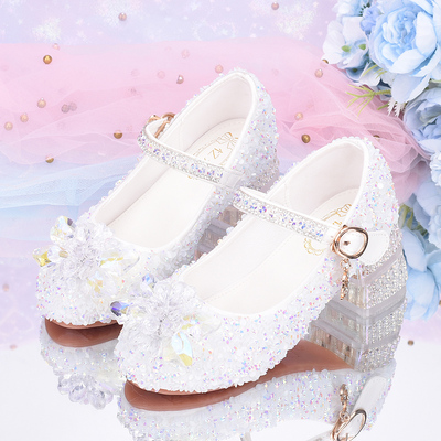 春秋女水钻公主水晶鞋甜美女童鞋