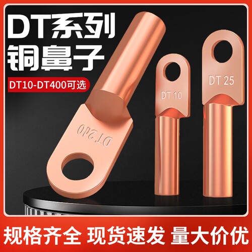 DT铜鼻子接线端子紫铜线鼻耳接头