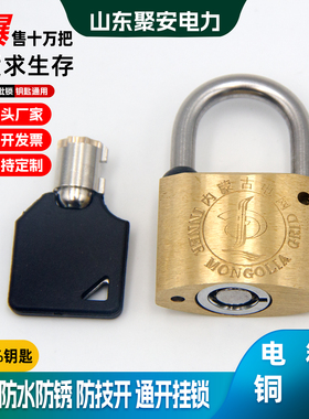 铜锁防水通用钥匙全铜锁头电力表箱锁户外锁箱变锁工程锁通开挂锁