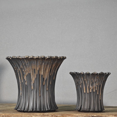 块根植物盆拉丝鎏金手工潮流陶瓷花盆龙舌兰仙人球龟甲龙素里