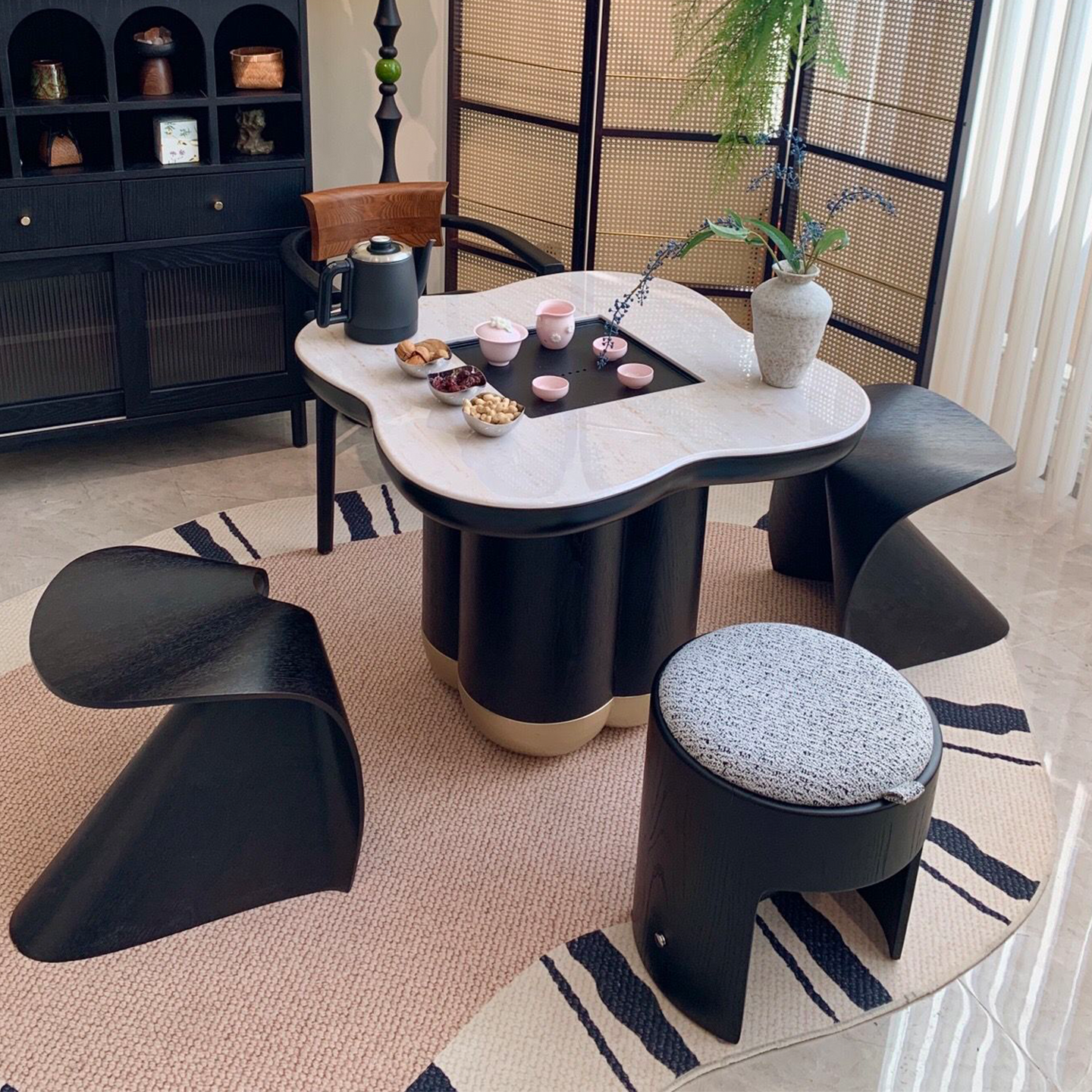 洞石小茶台2026新款高端轻奢现代高级感设计师款实木阳台茶桌家用,住宅家具,茶几,淘宝优惠券,粉丝福利购,淘宝优惠卷