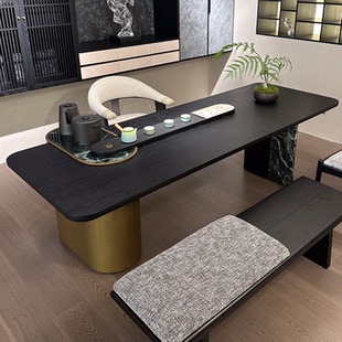 奢石茶桌烧水壶一体嵌入式大平层别墅办公室2026新款高端轻奢茶台