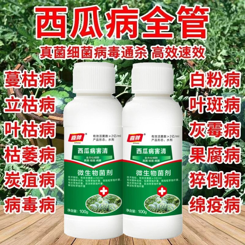 西瓜六必治万能杀菌剂叶面专用肥防死苗甜香瓜哈密瓜枯萎蔓枯病药